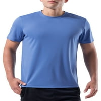 Атлетски работи маица со кратки ракави за мажи со активна јадро, големина S-3XL