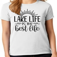 Графичка Америка лето езерото живот е најдобриот живот женски графичка маица