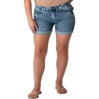 Silver Jeans Co. Sugure Women Sugure Thing Whigh Rise долги шорцеви, големини на половината 24-36