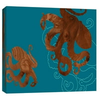 Слики, октопод 1, 20х16, украсна wallидна уметност на платно