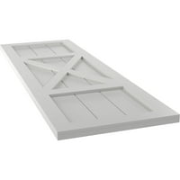 12 W 42 H TRUE FIT PVC Center X-Board Farmhouse Fixed Mount Sulters, Hailstorm Grey