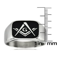 Крајбрежен накит со два тона масонски штит прстен од не'рѓосувачки челик