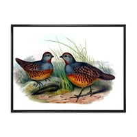 DesignArt 'Антички птици во дивината VII' Традиционална врамена платно wallидна уметност печатење