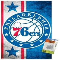 Филаделфија 76ерс-Лого Ѕид Постер Со Притисни Иглички, 14.725 22.375