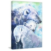Семејство на поларни мечки Сликарство печатење на завиткано платно
