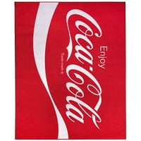 Американски Уметнички Декор Кока Кола Уживајте Во Логото Црвено Нелизгачко Внатрешно Надворешно Тепих со Тепих од 8 стапки 10 стапки