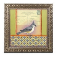 Трговска марка ликовна уметност „Мала птица 229“ платно уметност од Рејчел Пакстон, златна украсна рамка