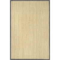 Nuloom Larnaca Seagrass цврст килим на отворено акцент, 2 '3', темно сива боја
