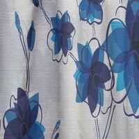 DesignArt „Сини апстрактни цвеќиња“ Цветни завеси за завеси