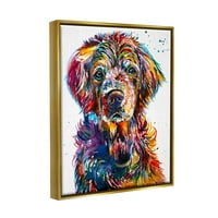 Stupleивопично куче лице портрет портрет животни и инсекти кои сликаат златен пловиј врамен уметнички печатен wallид уметност