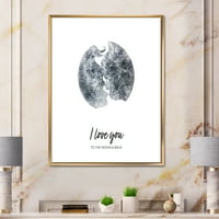 Дизајн на „Бакнеж на двајца loversубовници во романтична форма на месечината“ модерно врамен платно wallидно печатење