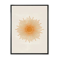 DesignArt 'Портокалово сонце печатење на Beige II' модерна врамена платна wallидна уметност печатење