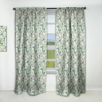 DesignArt 'Цвеќиња со зелени лисја IV' Цветна панел за завеси