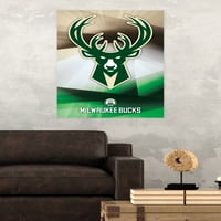 Милвоки Бакс - постер за wallидови на лого, 22.375 34