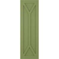 Ekena Millwork 12 W 39 H True Fit PVC San Carlos Mission Style Fixed Mount Sulters, Moss Green