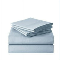 Серија за кревети за слатки домашни колекции - Дополнителен мек микрофибер длабок џеб сет - Misty Blue, Twin XL