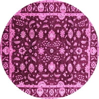 Ахгли Компанија Внатрешна Тркалезна Ориентална Розова Традиционална Област Килими, 7 ' Круг