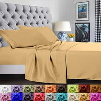 Бесплатен кревет за брчки постави микрофибер длабок џеб до, крал во Калифорнија, злато
