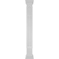 Ekena Millwork 12 W 9'H Craftsman Classic Square Non-Tapered Paramount Fretwork Column W Crown Capital & Crown Base