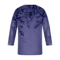 Ракави Кошули За Жени Слатки Цвеќиња Печатење Графички Маици Блузи Обични Плус Големина Основни Врвови Пуловер