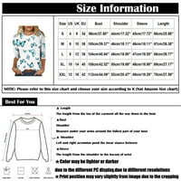 Женски Врвови Ракави Графички Отпечатоци Блуза Обични Жени Екипажот Вратот Маица Бело Л