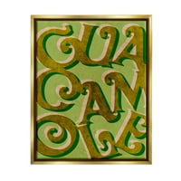 СТУПЕЛ ИНДУСТРИИ Чудна гуакамола типографија слоевит букви кујнски знак графичка уметност металик злато лебдечки платно печатење