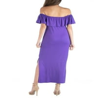 Удобност облека за жени надвор од рамената детали за детали за максичен фустан