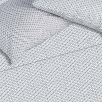 Marte Thread Count Long Staple Органски памук кралица за креветчиња - поставен лист, рамен лист, кутија за перници - отпорен