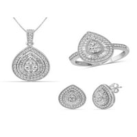 JewelersClub 1. Carat T.W. Сет за сребрен накит со бел дијамант Стерлинг