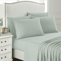 Слатка домашна серија за кревети за кревети - Дополнителен мек микрофибер длабок џеб -лист сет - нане, близнак XL