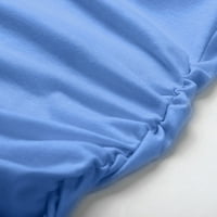 njshnmn Падот Пуловер Блузи За Жени Повикbl Colorblock Вратоврска Боја Печатени Пуловер Врвови