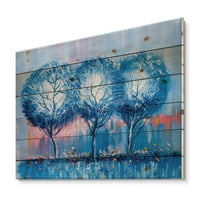 Дизајн на „Шарени пејзажни дрвја Импресионистичка III“ модерен отпечаток на природно бор дрво