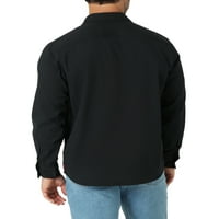 Долга ракав за маж со долги ракави Wrangler®, епска мека ткаена кошула, големини S-5XL