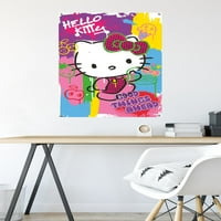 Здраво Кити-Поп Арт Ѕид Постер со Притисни, 22.375 34