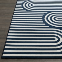 LOMAKNOTI TERRACE TROPIC SEDVICK 4 '6' геометриски затворен простор на отворено килим сино бело