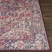 Уметнички ткајачи Ирис Апстрактна тркачка област килим, Бургундија, 3'6 5'6