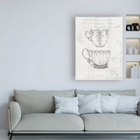 Трговска марка ликовна уметност „автентично кафе IV бело сиво“ платно уметност од Дафне Брисоннет