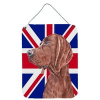 Каролини Богатства SC9880DS Redbone Coonhound со англиски Унија Џек Британски Знаме Ѕид Или Врата Виси Отпечатоци