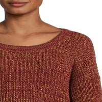 Време и време женски џемпер со плетенка со кабел