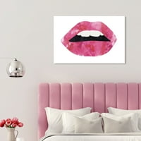 Wynwood Studio Fashion and Glam Современа платно уметност - поп -уметност розови усни, wallидна уметност за дневна соба, спална