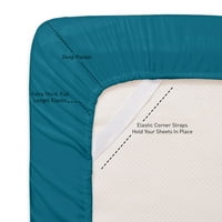 Слатка домашна колекција серија за кревети - Дополнителен мек микрофибер длабок џеб -лист сет - Тел, Сплит крал