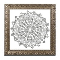 Трговска марка ликовна уметност starsвезди Мандала платно уметност од Кети Г. Аренс, златна украсна рамка
