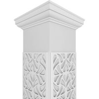 Ekena Millwork 10 W 8'H Craftsman Classic Square Non-Tapered Paisley Fretwork Column W Tuscan Capital & Tuscan Base