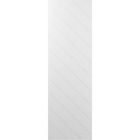 Ekena Millwork 12 W 30 H TRUE FIT PVC Diagonal Slat модерен стил фиксирани ролетни за монтирање, бело