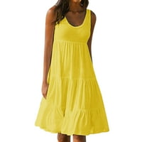 Жолти Фустани За Жени Летни Модни Фустани Големина XL