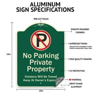 Знак За Дизајнерска Серија За Потпишување-Нема Знак За Паркирање Преку Ноќ