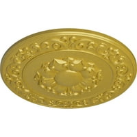 Ekena Millwork 3 4 OD 2 P Сиднеј тавански медалјон, богато злато со рачно насликано