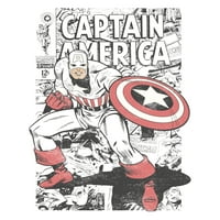 Captain America Mens стрип портрет графичка маичка, големини S-3XL