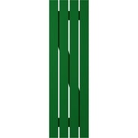 Ekena Millwork 1 2 W 34 H Americraft Четири надворешни плочи на табла Реално дрво распоредено од табла-n-batten ролетни w z-bar, виридијански зелена
