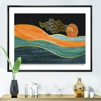 Дизајн Апстрактна природа морско сонце небото планински пејзаж модерен врамен платно wallид уметност печатење